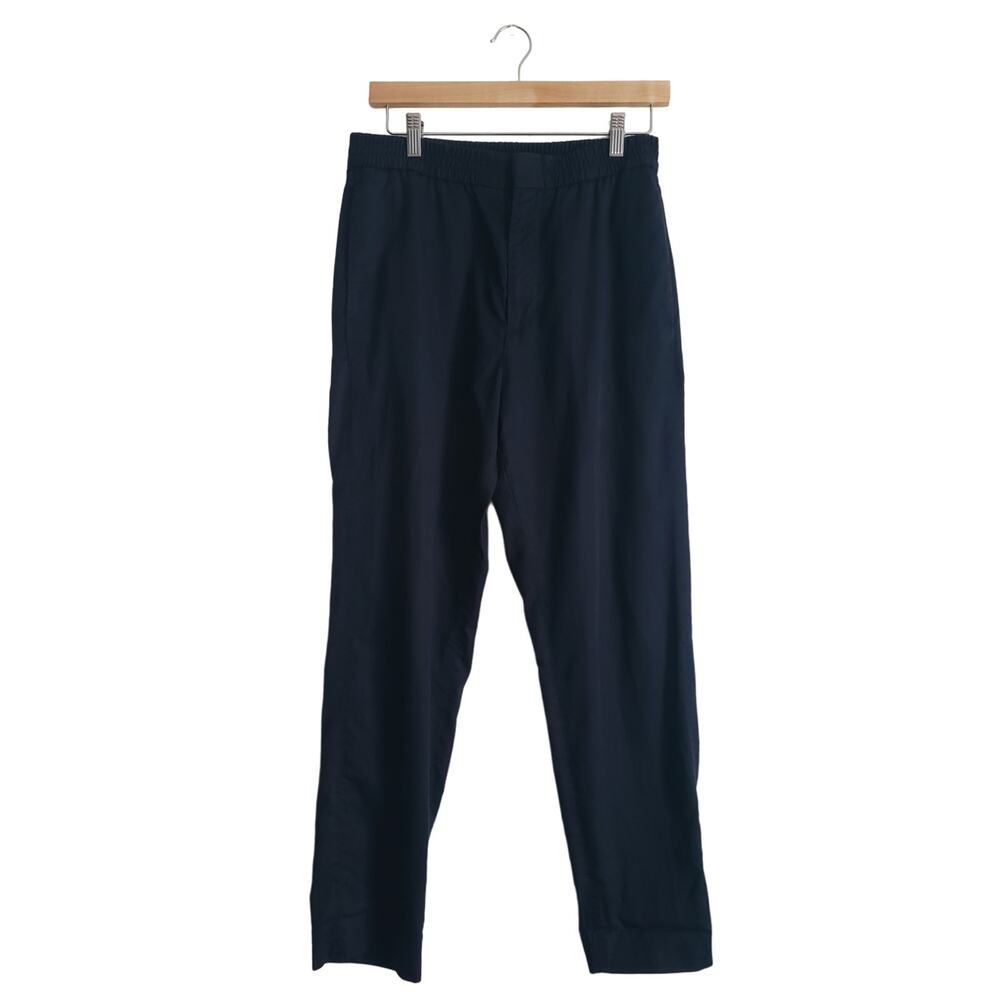 COS Cotton Blend Straight Leg Trousers Navy Size US 10